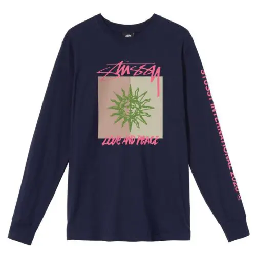 Stüssy Love & Peace LS Tee Navy