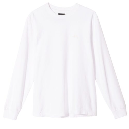 Stüssy Stock Logo Ls Crew White