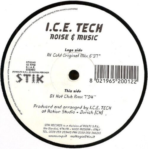 I.C.E. Tech - Noise & Music (12")