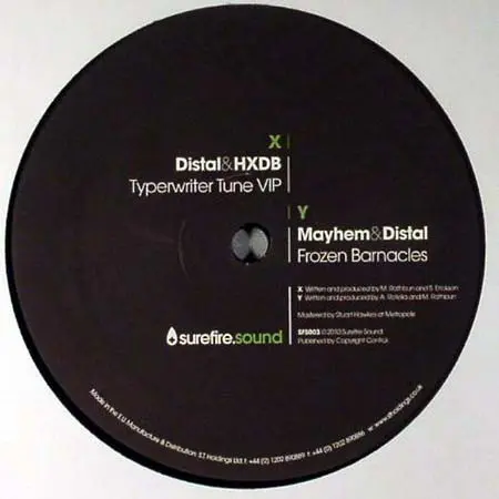 Distal & HXDB / Mayhem (7) & Distal - Typewriter Tune VIP / Frozen Barnacles (12")