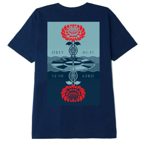 Obey Post Punk Flower Tee Navy