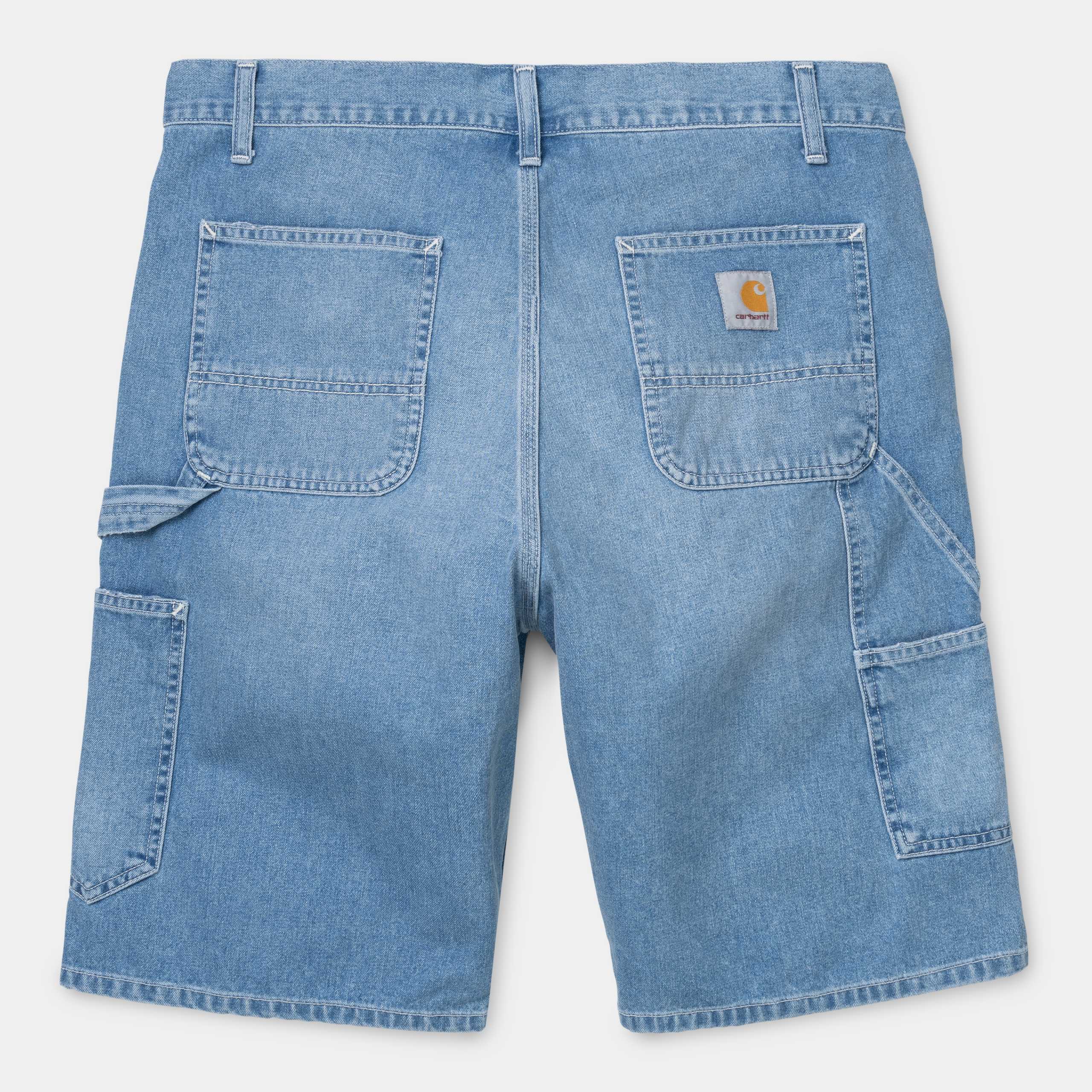 ruck single knee short blue worn bleached 1833