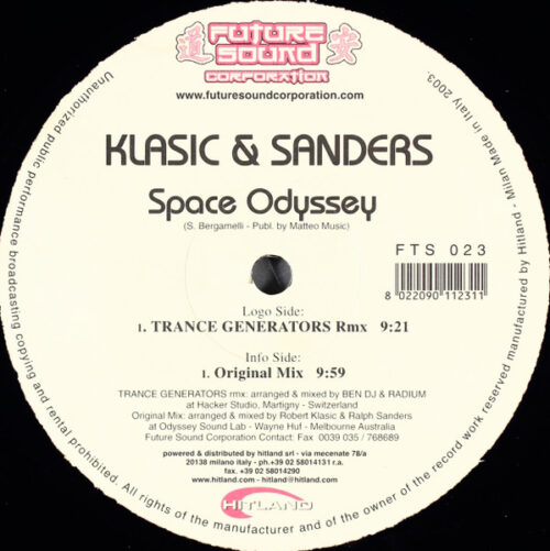 Klasic & Sanders - Space Odyssey (12")