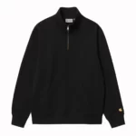 chase neck zip sweatshirt black gold 1559