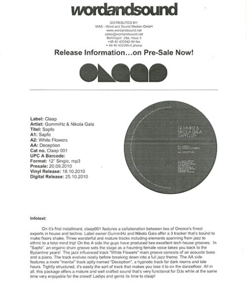 GummiHz & Nikola Gala - Sapfo (12", W/Lbl)