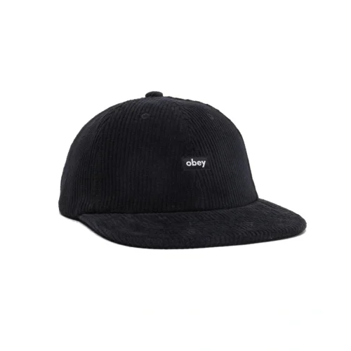 Obey Cord Label 6 Panes Strapback Black