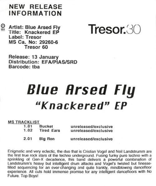 Blue Arsed Fly - Knackered EP (12", EP, W/Lbl)