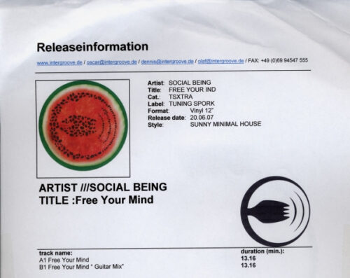 Social Being - Free Your Mind (12", Promo, W/Lbl)
