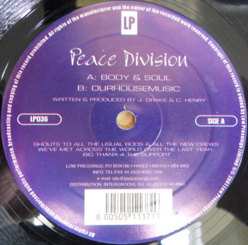 Peace Division - Body & Soul (12")