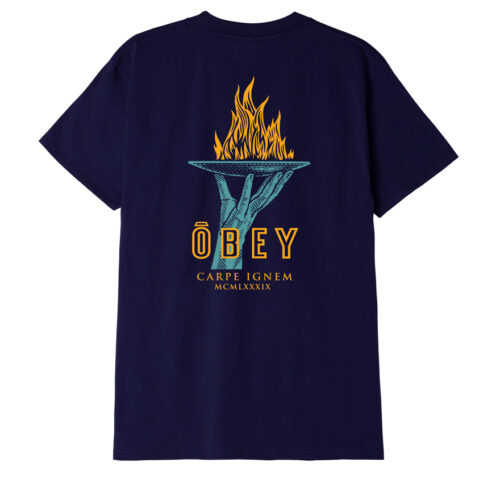 Obey Seize Fire Tee Navy