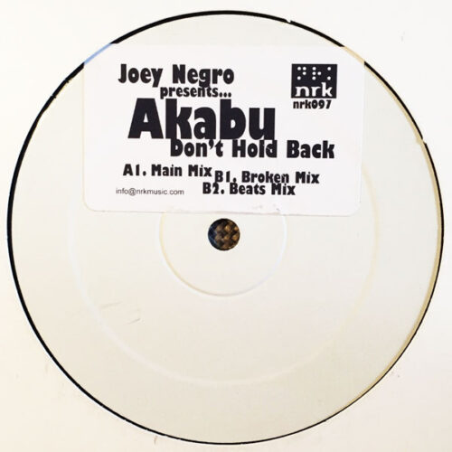 Joey Negro presents Akabu - Don't Hold Back (12", W/Lbl)