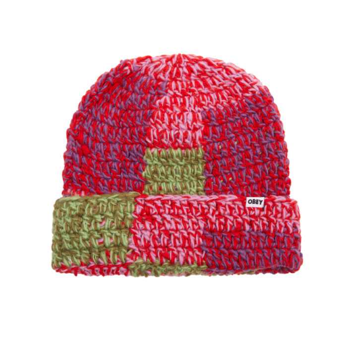 patchwork rib beanie