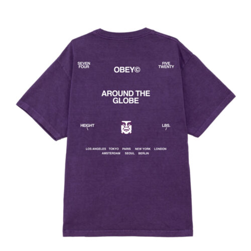 Obey Around The Globe Tee Pigment Imperial Purple