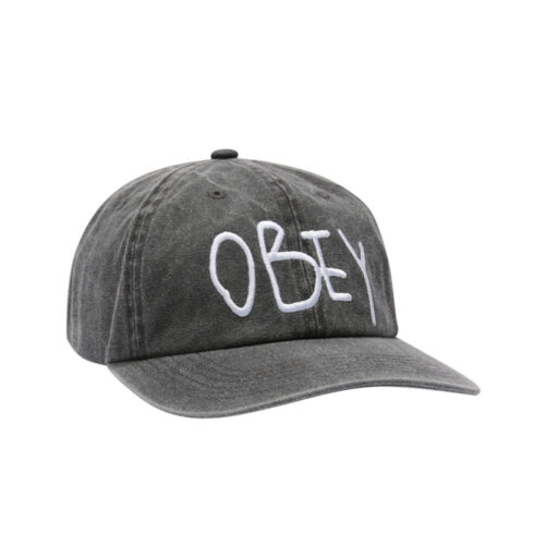 Obey Jot 6 Panel Velcro Back Cap Pigment Black
