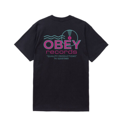 Obey Records Sound Waves Tee Black