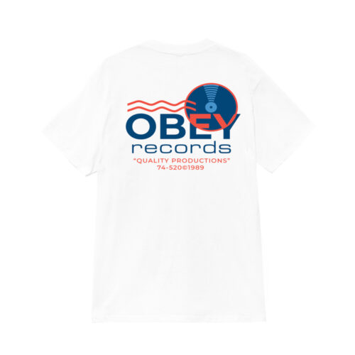 Obey Records Sound Waves Tee White
