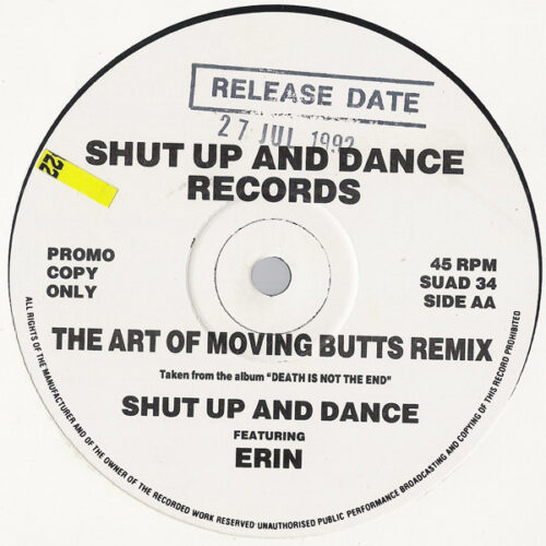 Shut Up And Dance* Featuring Erin* - The Art Of Moving Butts Remix (12", Promo)