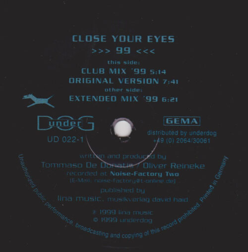 DJ Nervous - Close Your Eyes '99 (12")