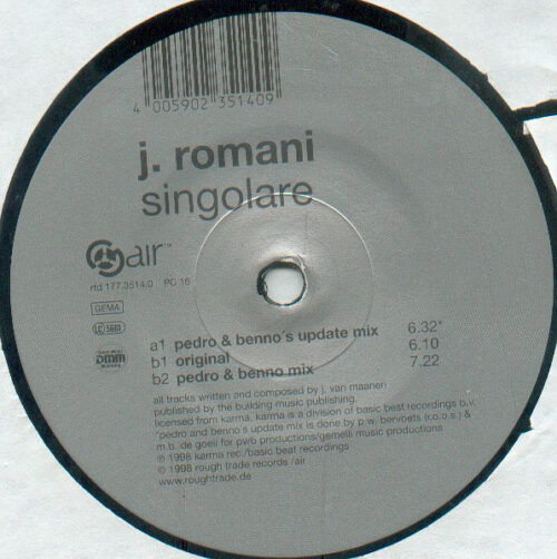 J. Romani - Singolare (12")