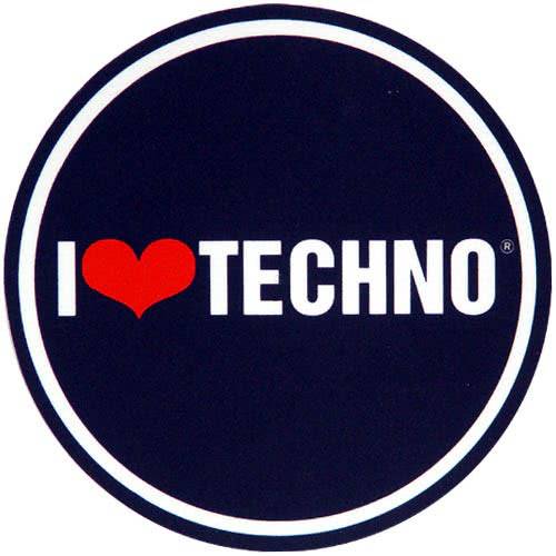 I Love Techno Slipmat (Paar)