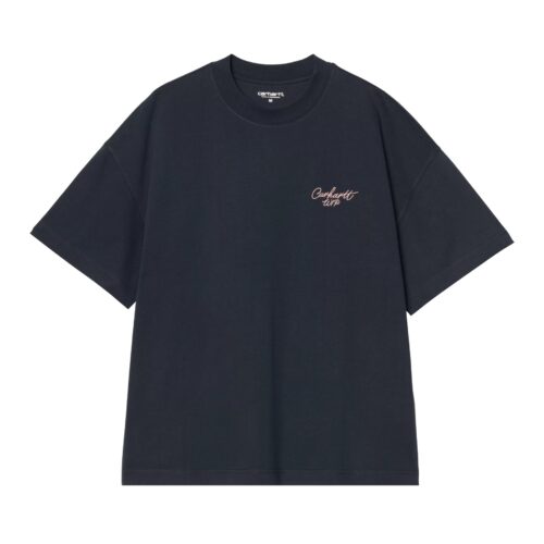 Carhartt WIP S/S Signature Script T-Shirt Deep Night / Glassy Pink