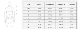 ns sizechart